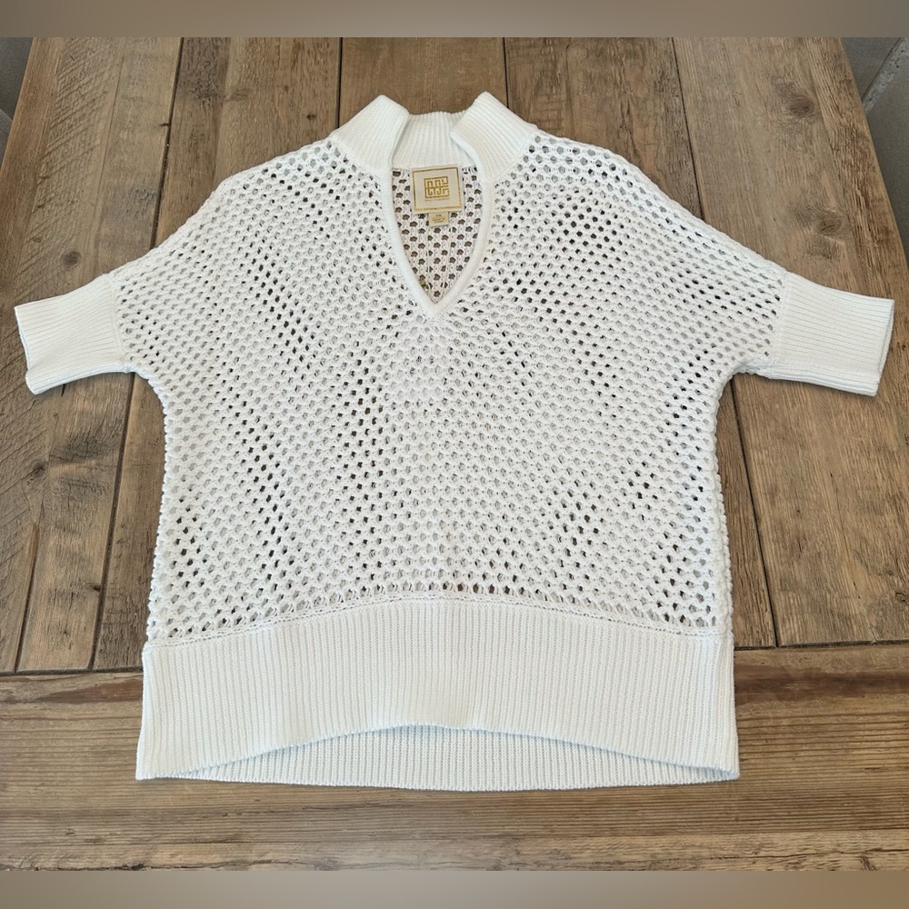 NWT Emily McCarthy White Poppy Knit Sweater sz XS